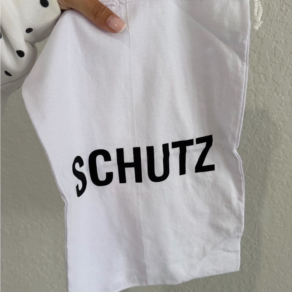 SCHUTZ White Canvas Dust Sack with Black Logo